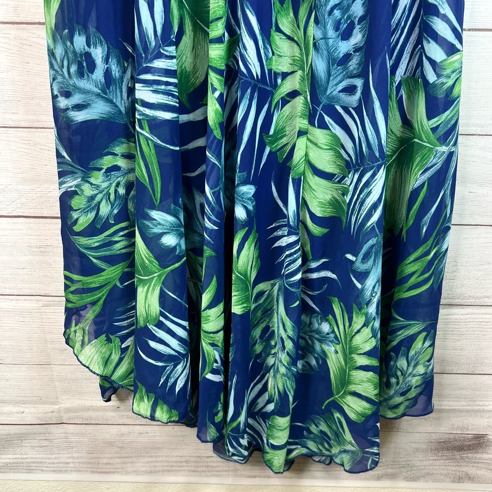 Rabbit Rabbit Rabbit Tropical Flowy V-Neck Asymmetrical Dress Vacation Size 18 - Picture 5 of 10